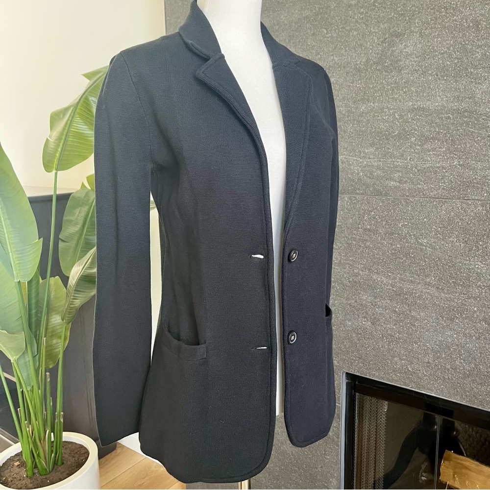 J Crew Black Cotton Stretchy Blazer With Pockets Size XS - Picture 7 of 9